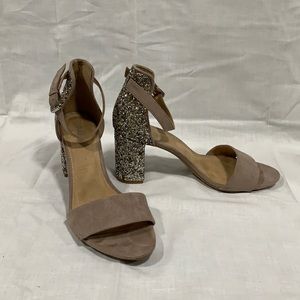 Old Navy Glitter/Nude Low Block Heel